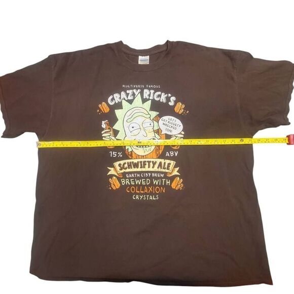 Rick And Morty Crazy Rick's Schwifty Ale Gildan 100% Cotton T Shirt Size 2X - Picture 3 of 5